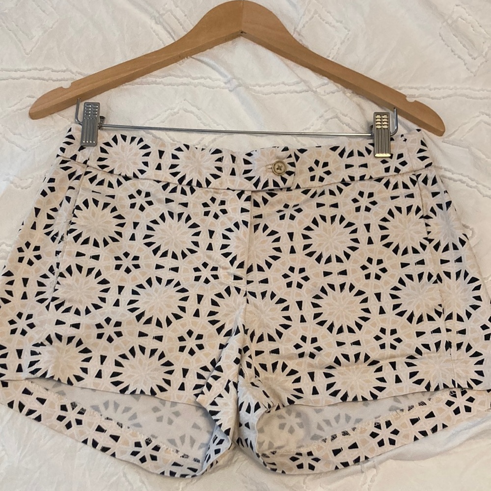 JCREW GEOMETRIC PRINT SHORTS. Black, cream & beige. Super Cute!!